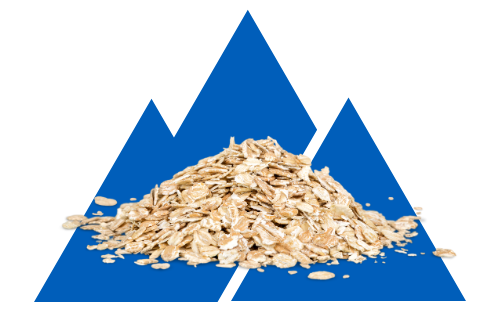 Oats inside a blue triangular outline on a white background