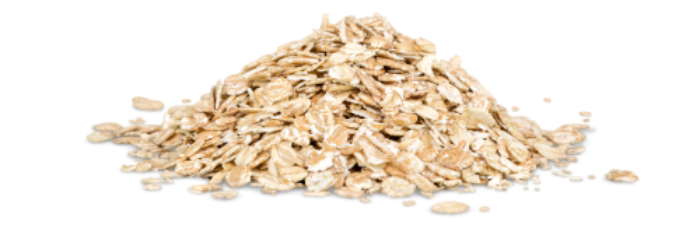 Pile of oats on a white background